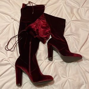 Over the Knee Velvet Boots
